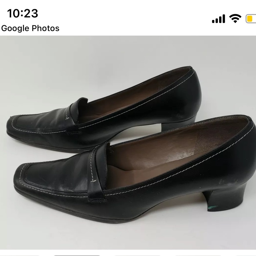 ISO NINE WEST Jaywalk Loafer Heel Pump Kitten Heel Square Toe Point Vintage ISO